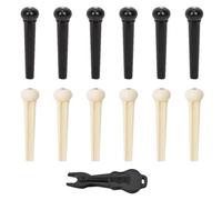 12 pièces de chevilles de chevalet pour guitares acoustiques, 1 pièce de qin de guitare, chevilles de chevalet pour cordes de guitare, broches de chevalet pour guitare d’instrument de musique, outils