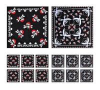 12 Pièces De Foulards Carrés, Bandanas Pirates, Bandanas Imprimés À La Mode, Bandanas Pour Hommes Et Femmes, Accessoires Vestimentaires, Bandanas De Cyclisme En Plein Air, Bandanas En Polyester