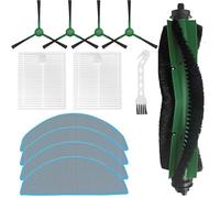12 pièces de rechange pour aspirateur Irobot Roomba Combo Essential Y0110 Y0112 Y0140 Q0120 Q052 Q011, 1 brosse à rouleau, 2 filtres HEPA, 1 brosse de nettoyage, 4 tampons de serpillère, 4 brosses