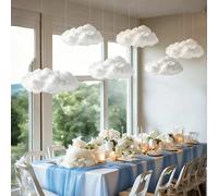 12 pièces Décoration de nuage artificiel, décorations suspendues en forme de nuage 3D, nuages blanc pur - Convient pour la décoration de chambre DIY, mariage, fête d'anniversaire, anniversaire et déco