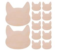12 Pièces Découpes Tête de Chat en Bois Brut pour Peinture et Bricolage | Finition Naturelle Non Peinte, Surface Lisse, Compatible Peintures et Teintures, Loisirs Créatifs