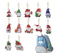 12 Pièces DiamondPainting Noel Porte iamant Peinture Noël Pendentif, Pendentifs De Noël Peinture Diamant 5D, Kit Peinture Diamant Noel, Porte Clés Père Noël Kit De Peinture De Nains De Noël