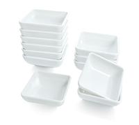 12 Pièces Dip-saucen Mini Bols Bol D'apéritif à Trempette Tapas et Sauces | Coupelles Bols à Trempette Sauce Carrés De Soja, Sauce Plate Bowls Dish Tray pour Épices, Fruits, Collations (7.3x7.3x2.7 cm)