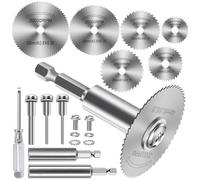 12 Pièces Disques de Coupe pour Perceuse, HSS Lames de Perceuse à Disque avec tige Hexagonale 1/4", Mini Lames de Scie Circulaire pour Bois, Plastique et Métal