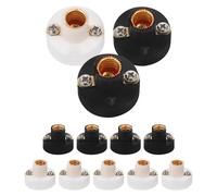 12 Pièces Douille de Lampe E10 Noire et Blanche en Plastique | Projets de Physique Étudiants et Essais Optiques, Ajustement Précis, Installation Sûre, Compatibilité Polyvalente