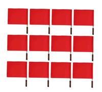 12 Pièces Drapeau Arbitre Football Rouge, Kit de Signalisation