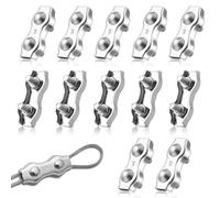12 Pièces Duplex Clips, M3 Câble Métallique Clips, M3 Double Serre-Câbles, Pinces De Câble Métallique Duplex En Acier Inoxydable 304, pour Cordes à Linge en Câble Métallique, Voiles de Soleil