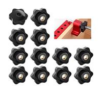 12 Pièces Ecrou À PoignéE En ÉToile M6, Bouton De Serrage M6 32mm ExtéRieur, Filetage Moleté Bouton De Serrage Pour Machines Et ÉQuipements, Meubles, Machines-Outils, Appareils De Fitne