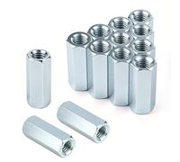 12 Pièces Ecrou Long M8 x 30mm Hexagonal Manchon de Entretoise en Acier au Carbone Galvanisé Douille Filetée Fixations Filetées Manchons de Distance