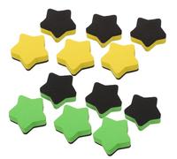 12 Pièces Effaceurs de Tableau Blanc Magnétiques EVA pour Classe | Mousse EVA et Feutre, Vert et Jaune, Rangement Aimanté, pour Élèves et Tuteurs, Tableau à Sec