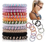 12 Pièces Elastique Cheveux Fille,12 Couleurs Disponibles Chouchou Cheveux Fille,Elastique Cheveux,élastique Cheveux en Coton Doux Tissé pour Cheveux épais et Bouclés,Cheveux Raides
