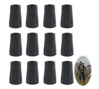 12 Pièces Embout Bâtons, Embouts en Caoutchouc Protecteur en Caoutchouc Tampons Béquille Conseils Protecteurs pour Asphalte Tampon Marche Baton Trekking Antidérapante Capuchons Rechange Universels