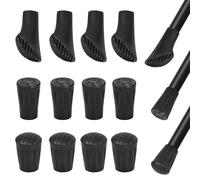 12 Pièces Embout Canne de Marche, Embout en Caoutchouc Universelle, Panier de Poteau de Randonnée Antidérapant, 3 Types Paniers de Poteau de Ski, Caoutchouc Pointes de Bâtons de Trekking 11mm