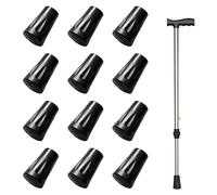 12 Pièces Embouts Bâtons Marche Nordique, Protecteurs Caoutchouc Bâtons Trekking, Embouts Universels 11mm pour Bâtons de Randonnée, Protection Antidérapante Accessoires pour Asphalte Sable Pierre Plus
