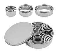 12 Pièces Emporte Piece Rond, Emporte Pièce Pâtisserie avec Rainures, 2.4cm-11.2cm, Reusable,Non-stick, Dishwasher Safe,Pour Pâtes, Pâtisseries, Beignet, Fondant, Décoration De Gâteaux Bricolage