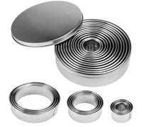 12 Pièces Emporte Piece Rond Patisserie, Decoupoir Patisserie Rond, Emporte-pièce Rond avec Boîte Ronde, Emporte Pièce Rond en Acier Inoxydable, pour Biscuits Fondant Donuts Pâte Muffins Gâteaux