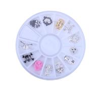 12 Pieces En Roue Manucure Or Argent Alliage Strass Crane Pour Ongles Strass Halloween Squelette Charmes 3d Nail Art Decorations