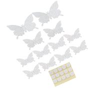 12 Pièces/Ensemble Autocollant en 3 Simulation Papier Peint Flash Salon Art Mural de Mariage pour L'amélioration de la Maison (Argent pailleté)