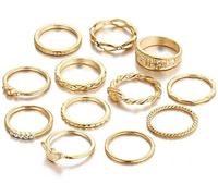 12 pièces/Ensemble-bohème Vintage Joint d'articulation Bague à Ongles bagues en Cristal Anneaux d'articulation Bijoux Exquis Bague en Or sérieOpération Facile