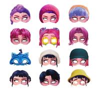 12 pièces/ensemble chasseurs de démons décoration de fête lunettes en papier masques Photo accessoires de Cosplay fournitures de fête joyeux anniversaire pour enfants 12PCS