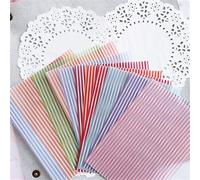 12 pièces/ensemble couleur grille point basique papier vélin motif Pack for Scrapbooking heureux planificateur carte faisant le projet de Journal indésirable(Stripe)