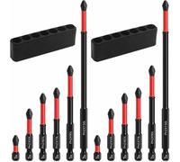 12 Pièces Ensemble de Porte Embout Visseuse Aimanté, Mèche Croisée Antidérapante Embout Visseuse, Multifonction Embout Tournevis