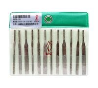 12 pièces/ensemble, meilleur jeu de limes pneumatiques MTP-120, lime mécanique pour le polissage de moules, jeu de limes à main coniques Grit 400(12pcs)