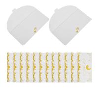 12 Pièces Enveloppes de L'aïd Mubarak en Papier Blanc | Format Compact 7x3,5 Pouces, Motifs Lune et Étoiles, Lot Festif pour Ramadan et Usage Collectif
