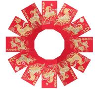12 Pièces Enveloppes Rouges 2027 Année du Mouton, Six Motifs Chinois | Papier Nacré Dorure, Texture en Relief Double, pour Cartes et Dons en Espèces