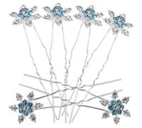 12 Pièces Épingle à Cheveux Mariée Flocon Cristal Bleu en Alliage | Décoration Chic, Pierres Brillantes, Style Élégant, pour Cérémonie Spéciale et Bal de Fin D’année
