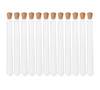 12 Pièces Éprouvettes en Verre 20x200mm avec Bouchons en Liège | Brosse Incluse, Nettoyage Facile, Fermeture Sécurisée, pour Liquides, Sels de Bain, Créations DIY et Décoration de Mariage