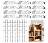 12 Pièces Equerre Fixation Inox, Equerre D'assemblage, Querre de Fixation Inox, Querres d'Angle Triangulaires, Connecteurs d'Angle Universels en Acier Inoxydable, pour é Tagère, Armoire, Chaise