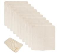 12 Pièces Etamine Alimentaire, 50x50cm Tissu Ourlé Mousseline Alimentaire en Coton Non Blanchi, Chiffon À Fromage Anti-Chaleur Réutilisables et Lavables pour Filtrer Fromage Beurre Jus Lait de Noix