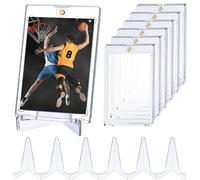 12 Pièces Étui à Cartes de Collection 64 x 90mm, 6 Protège Cartes Transparents avec 6 Supports, 35PT Protèges Cartes Magnétique avec Protection UV, Sleeves Protège Cartes pour Magic, MTG, Sport