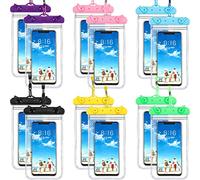 12 Pièces Étui Universel Étanche pour Téléphone Pochette Téléphone Sous-Marine Sac Étanche Transparent pour Téléphone Portable avec Lanière Sac de Plongée en Apnée Pour Smartphone Jusqu'à 6 Pouces