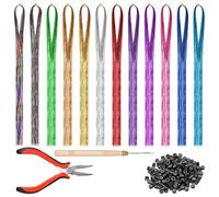 12 Pièces Extensions de Cheveux de Couleur,Kit Extension de Cheveux Colorés, Synthétiques Cheveux,Meche Cheveux Couleur,Extensions de Raides a Clip, Cheveux Colorés pour Femmes Filles Party Cosplay