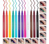 12 Pièces Eyeliner Coloré Liquide Eye Liner Couleur Matte Waterproof Makeup Eyeliner Pen Imperméable Longue Tenue Maquillage Des Yeux Cadeau Pour Femme (Color A)