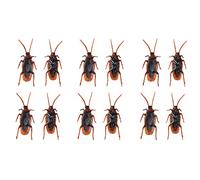 12 pièces faux cafards faux jouets animaux blague nouveauté Halloween Gadget Gags cafards blagues jouets réutilisables insectes en plastique Durabilité et professionnalisme