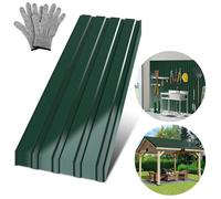 12 pièces Feuille de toiture Feuille trapézoïdale tôle profilée Gardebruk Métal Rectangulaire Draps Feuilles de toit Vert 6 m²