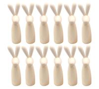 12 Pièces Figurine Lapin en Bois pour Bricolage, Tête Lisse Beige | Surface Prête à Peindre, Finition Naturelle, pour Projets Faits Main, Marqueurs et Colle Chaude