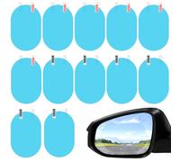 12 Pièces Film de Protection pour Rétroviseur Anti-buée Étanche,15×10cm Rétroviseur de Voiture Autocollant Antipluie Anti-buée,Film Voiture de Revêtement Nano Anti-Buée,pour Automobiles,Camions,SUV