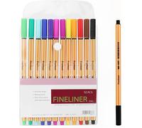 12 Pièces Fineliner,Feutre Pointe Fine,Stylo Feutres Adapté À L'usage Quotidien,Trait Super Fin,Largeur D'environ 0.4 Mm(12couleurs)
