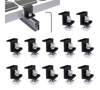 12 Pièces Fixation Panneau Solaire, Support de Pince de Bord de Panneau Solaire en Aluminium 30 mm, avec Écrous et Vis, pour Camping Car, Rail de Montage Photovoltaïque, Toiture, Mural