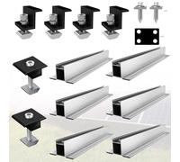 12 Pièces Fixation Panneau Solaire, Système de Fixation Solaire Support kit Aluminium, Supports de Panneau Solaire pour Balcon avec Vis Autotaraudeuses et Rondelles (alliage d'aluminium)