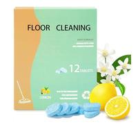 12 Pieces Floor Cleaner Tablets for Mopping, Lemon Scent Floor Cleaning Tablets for Multiple Hard Floors, Tile and Vinyl Floors