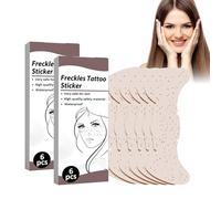 12 Pièces Freckles Autocollant Temporaire De Taches De Rousseur, Autocollant De Maquillage Imperméable À L'eau, Rousseur Imperméables Patch Pour Halloween Festivals De Musique Mascarade Fête