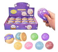 12 Pieces Glitter Dumpling Squishys, Soft Sensory Squishys Dumpling Squeeze Toys, Slow Rising Stress Ball for Adults Students