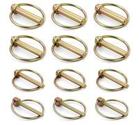 12 Pièces Goupille de Lynch pour pour Tracteurs, Goupilles de Verrouillage avec Anneau, Goupille de Sécurité M4,5/M6/M8/M10 pour Remorques Tracteurs Véhicules Agricoles (4 Tailles)