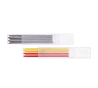 12 pièces Hb ensemble de recharges de crayon de charpentier 28mm rouge jaune recharges de trou profond mécanique avec boîtes de rangement pour la décoration de construction
