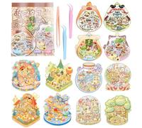 12 Pièces House Stickers 3D Livre de Stickers avec 3 Pincettes